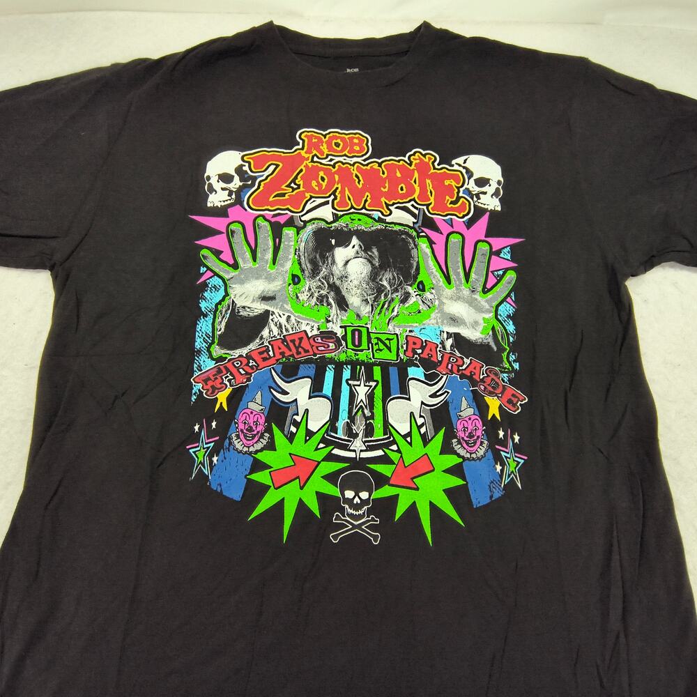 Rob Zombie Freaks On Parade Band Graphic Crew Neck T Shirt Mens Size L Black